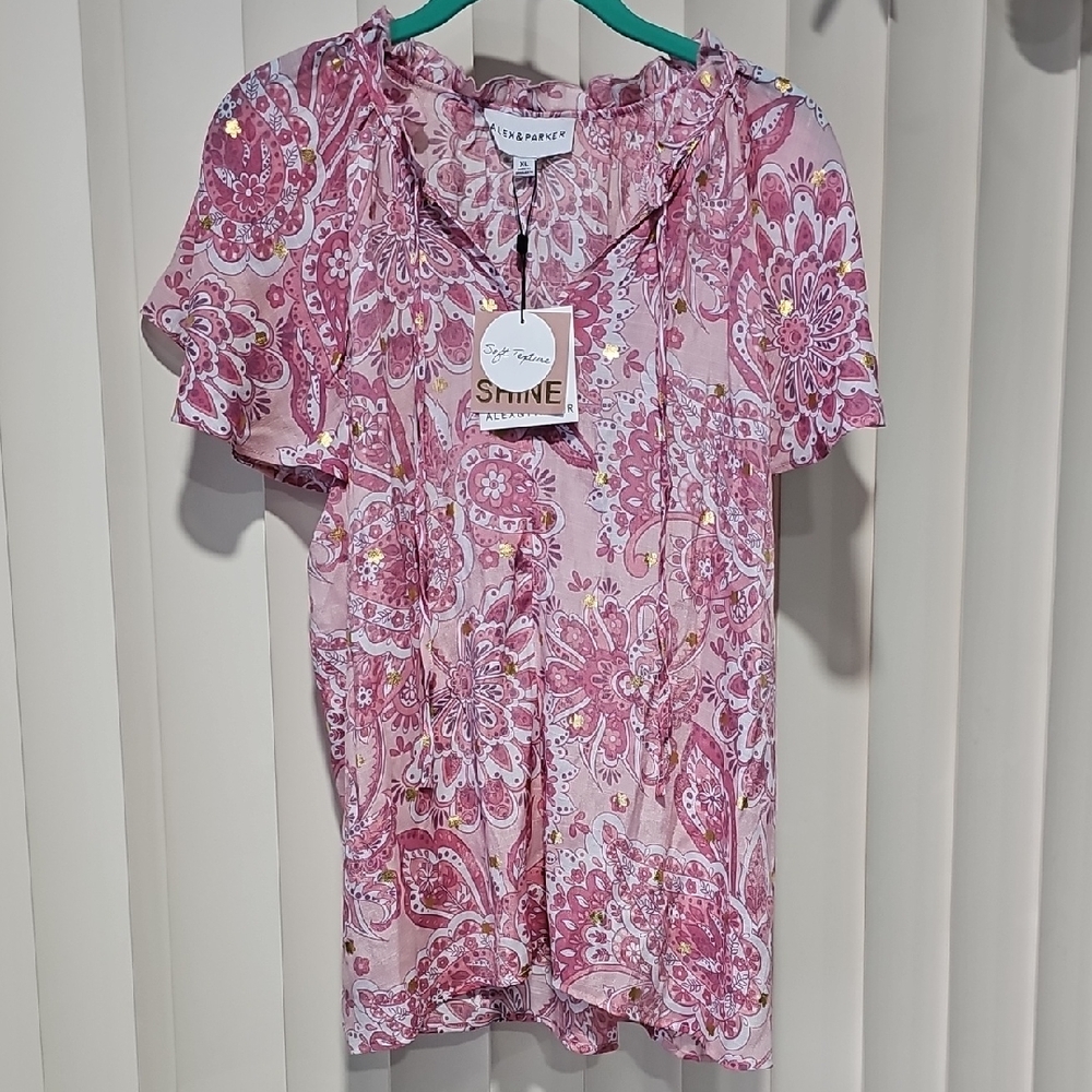 NWT Pink Floral Paisley Blouse